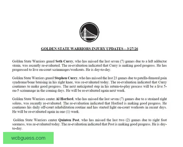 勇士更新伤情霍福德波斯特恢复顺利下周将复查进展可期